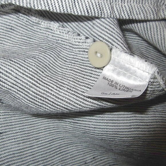 Flax Linen Tunic Top Size 1X 1G Long Sleeves Button Up Striped Lagonlook Coastal - Picture 8 of 10